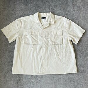 NWOT Original Use Cream Short Sleeve Button Up Shirt - Size XL